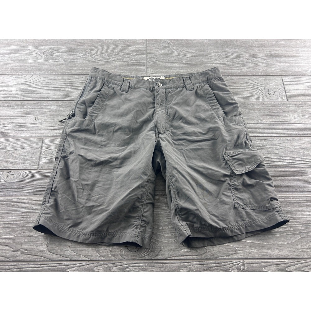 Mountain Khakis MK Jackson Hole Wyoming Gray Nylon Cargo Shorts Mens 36x11